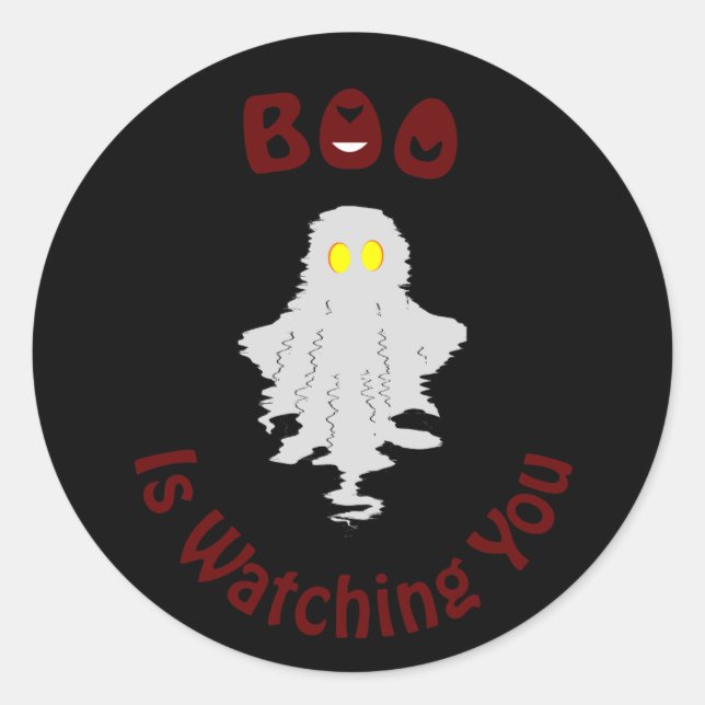 Halloween-Sticker | Boo beobachtet dich Runder Aufkleber (Vorderseite)