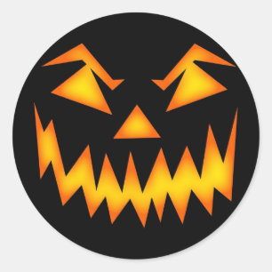 Halloween Sticker mit Orange Pumpkin