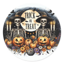 Halloween Sticker mit Skeletten