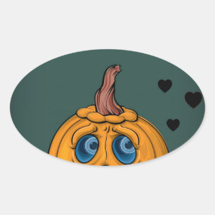 Halloween-Sticker Ovaler Aufkleber