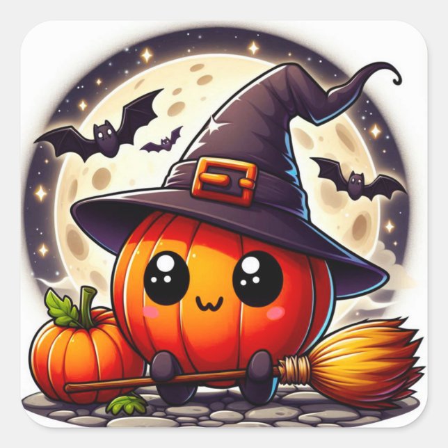 Halloween-Sticker Quadratischer Aufkleber (Vorderseite)