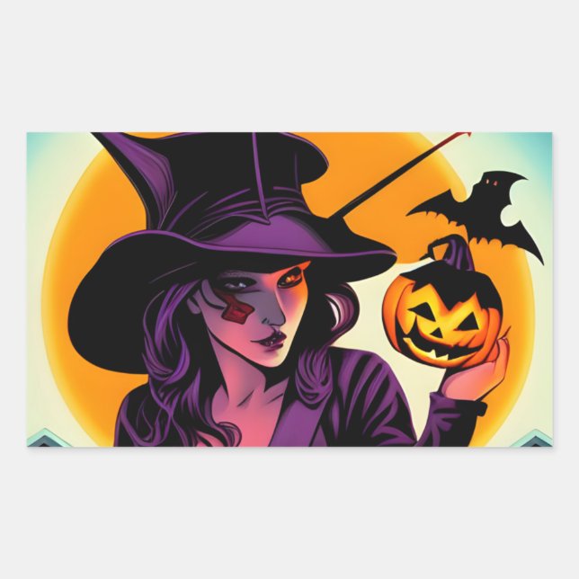 Halloween-Sticker Rechteckiger Aufkleber (Vorderseite)