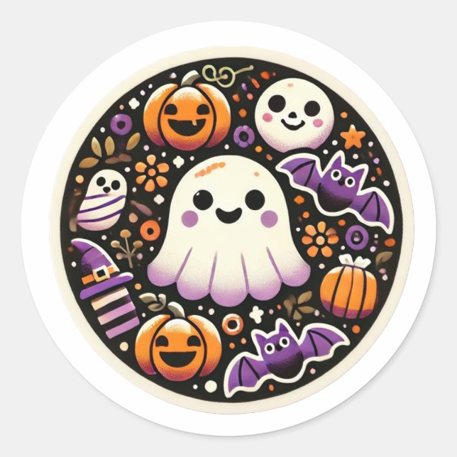 Halloween-Sticker Runder Aufkleber (Vorderseite)