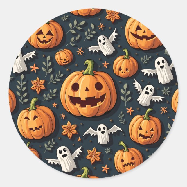 Halloween-Sticker Runder Aufkleber (Vorderseite)
