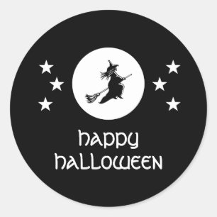 Halloween-Sticker, schwarz Runder Aufkleber