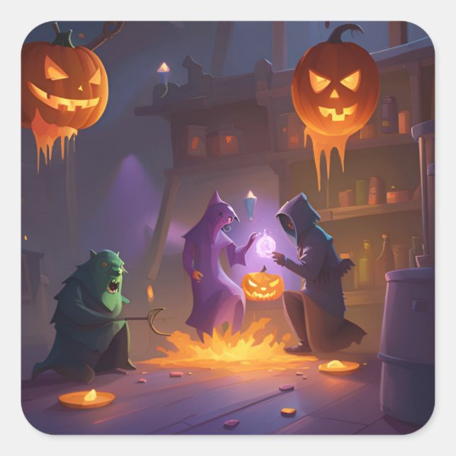Halloween Sticker Spuk Pumpkin Laboratory (Vorderseite)