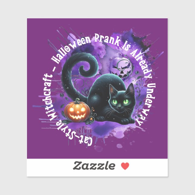 Halloween Stickers Cat Aufkleber (Blatt)