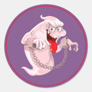 Halloween Stickers-Ghost Runder Aufkleber