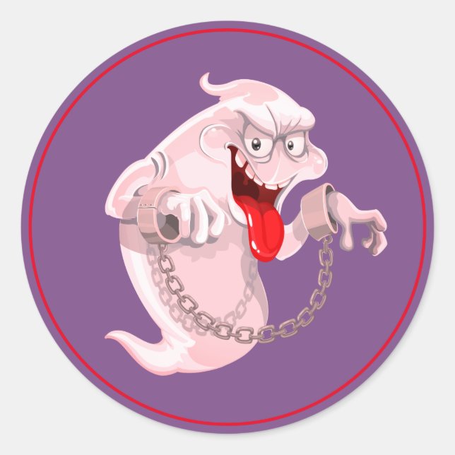 Halloween Stickers-Ghost Runder Aufkleber (Vorderseite)