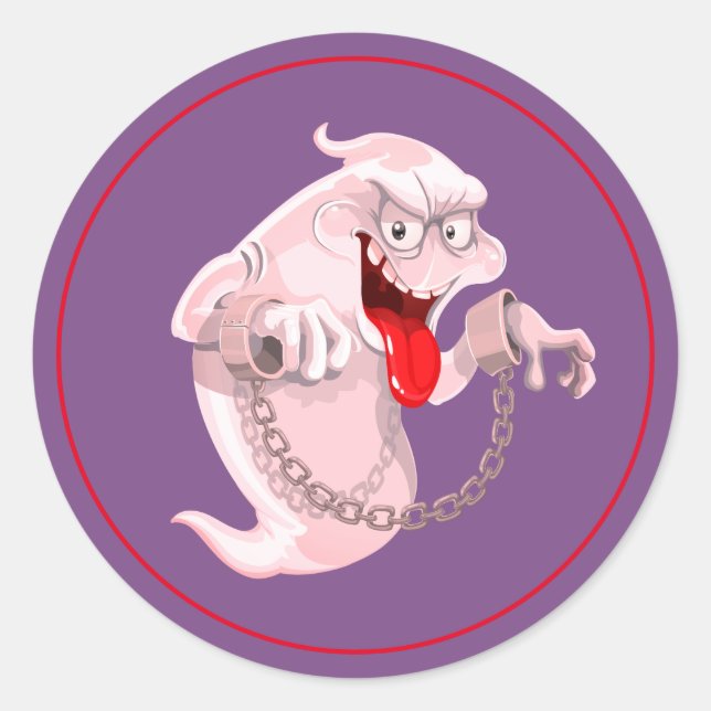 Halloween Stickers-Ghost Runder Aufkleber (Vorderseite)
