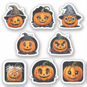 Halloween Stickers - Kürbis Aufkleber