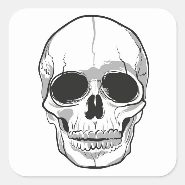 Halloween Stickers-Skull Quadratischer Aufkleber (Vorderseite)