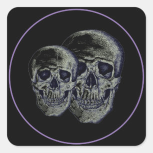 Halloween Stickers-Skulls Quadratischer Aufkleber