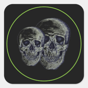 Halloween Stickers-Skulls Quadratischer Aufkleber