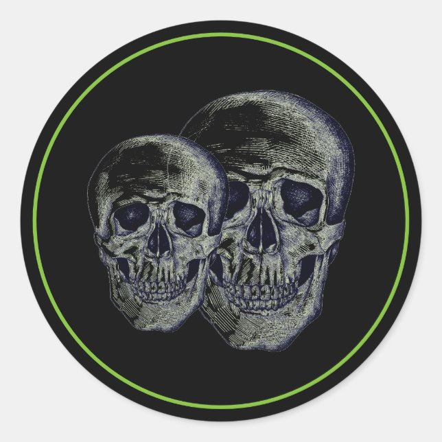 Halloween Stickers-Skulls Runder Aufkleber (Vorderseite)