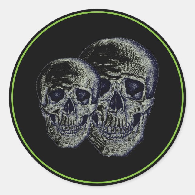 Halloween Stickers-Skulls Runder Aufkleber (Vorderseite)