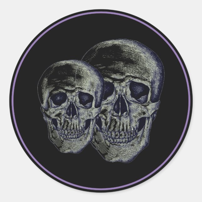 Halloween Stickers-Skulls Runder Aufkleber (Vorderseite)