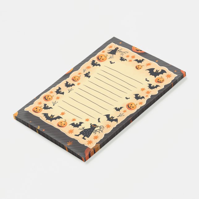 Halloween Sticky Notes mit lustigen Pumpkins und G Post-it Klebezettel (angewinkelt)