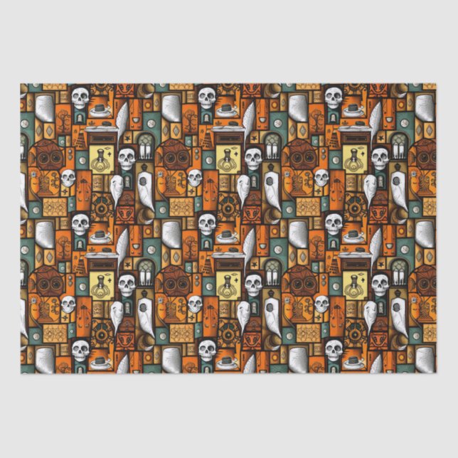 Halloween-Stil aus der Mitte des Jahrhunderts Seidenpapier (Vorderseite)