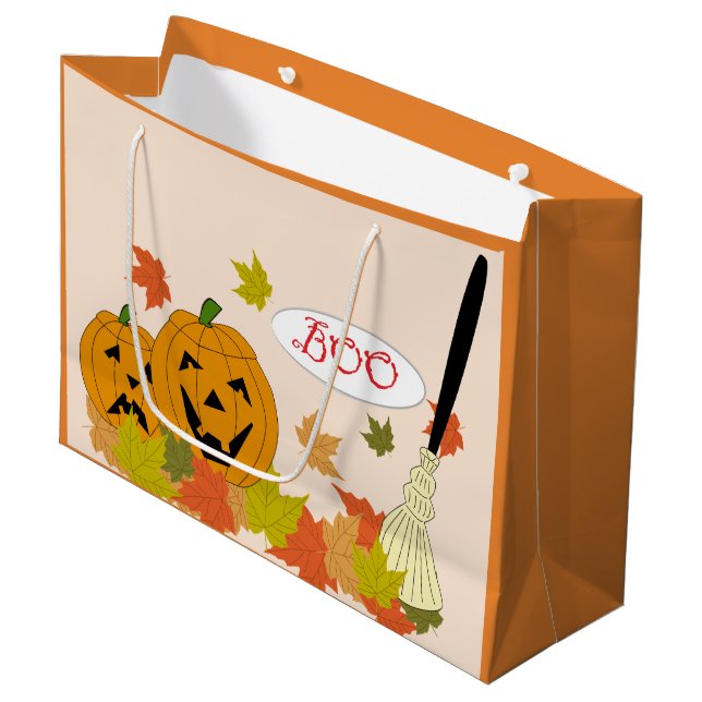 Halloween-Stimmung - Geschenktasche Große Geschenktüte (Vorderseite Schrägansicht)