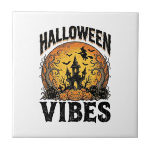 Halloween-Stimmung Vintage Verfluchter Mond-Shirt- Fliese