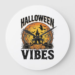 Halloween-Stimmung Vintage Verfluchter Mond-Shirt- Große Wanduhr