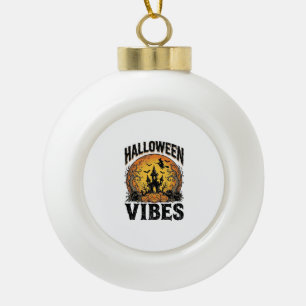 Halloween-Stimmung Vintage Verfluchter Mond-Shirt- Keramik Kugel-Ornament