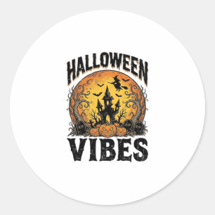 Halloween-Stimmung Vintage Verfluchter Mond-Shirt- Runder Aufkleber