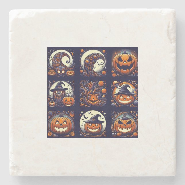 Halloween Stone Untersetzer (Vorderseite)