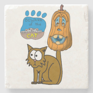 Halloween-Stone-Untersetzer, Katze Steinuntersetzer