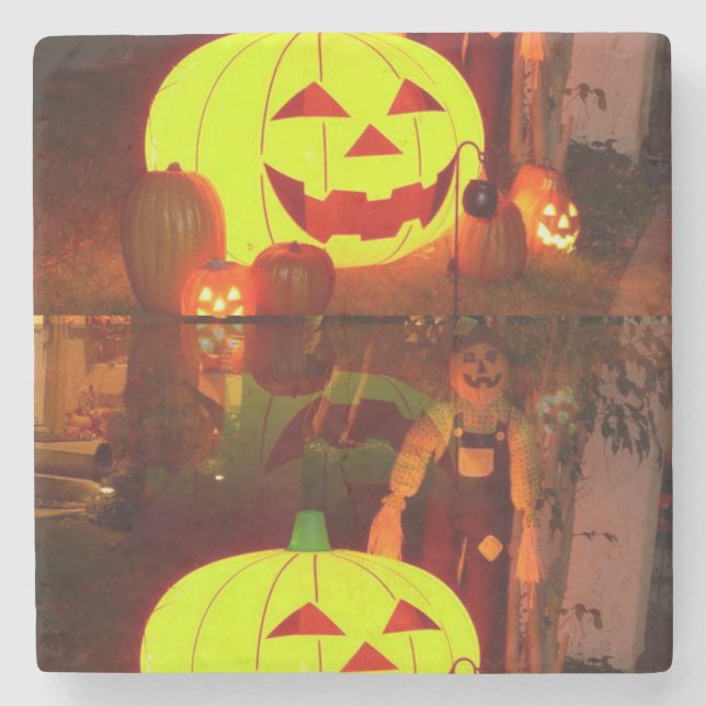 Halloween-Stone-Untersetzer, Scarecrow Steinuntersetzer (Vorderseite)