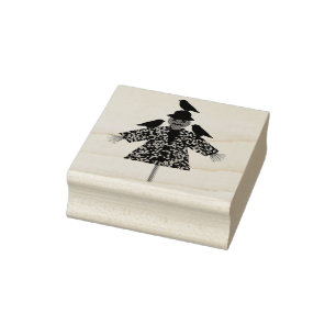 Halloween Straw Scarecrow and Ravens Gummistempel