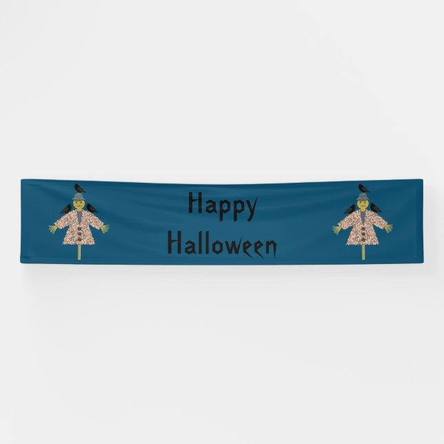 Halloween Straw Scarecrow und Ravens Custom Banner (Horizontal)