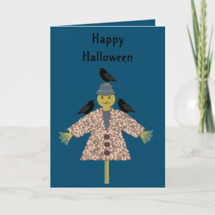 Halloween Straw Scarecrow und Ravens Custom Karte