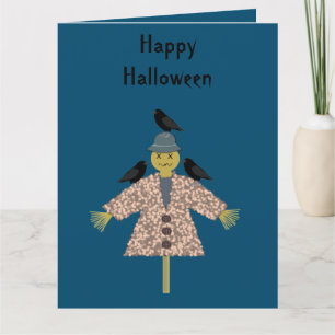 Halloween Straw Scarecrow und Ravens Custom Karte