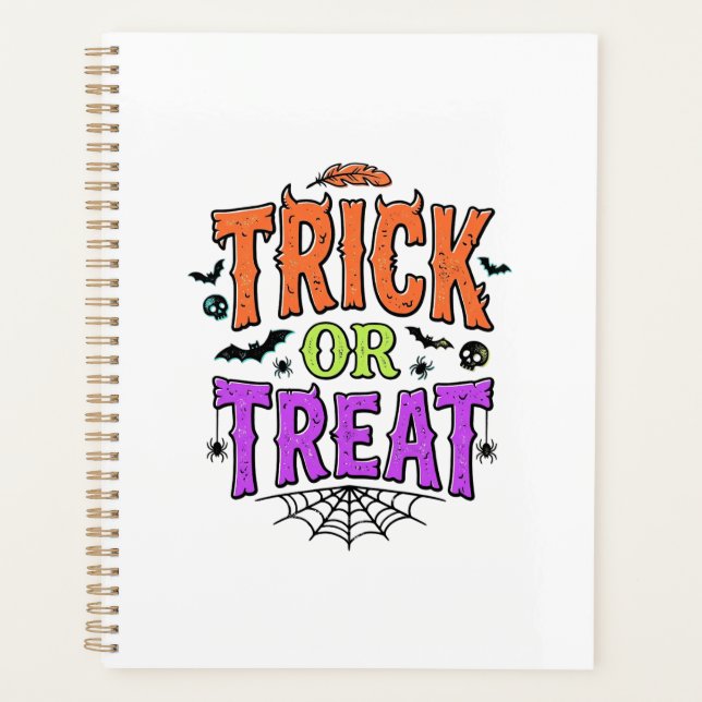 Halloween Streich Behandlung Lustiges Spinnennetz  Planer (Vorderseite)