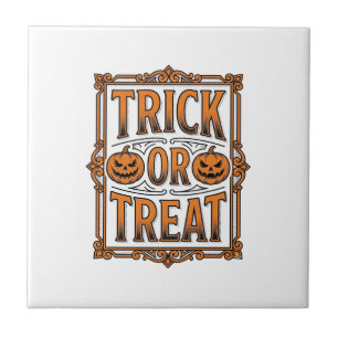 Halloween-Streich Süßigkeit Kürbis Schädel Vintage Fliese