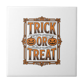 Halloween-Streich Süßigkeit Kürbis Schädel Vintage Fliese