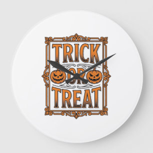 Halloween-Streich Süßigkeit Kürbis Schädel Vintage Große Wanduhr