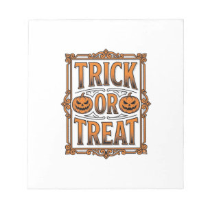 Halloween-Streich Süßigkeit Kürbis Schädel Vintage Notizblock