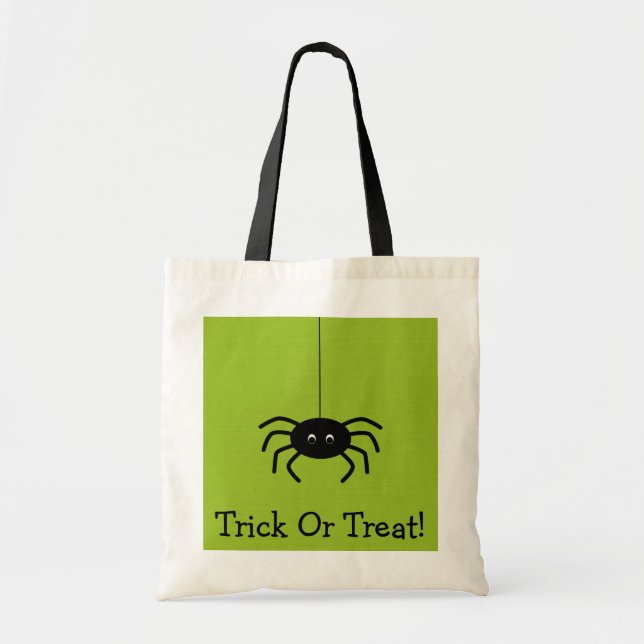 Halloween-Streifen-Spinnen-Trick-oder Tragetasche (Vorne)