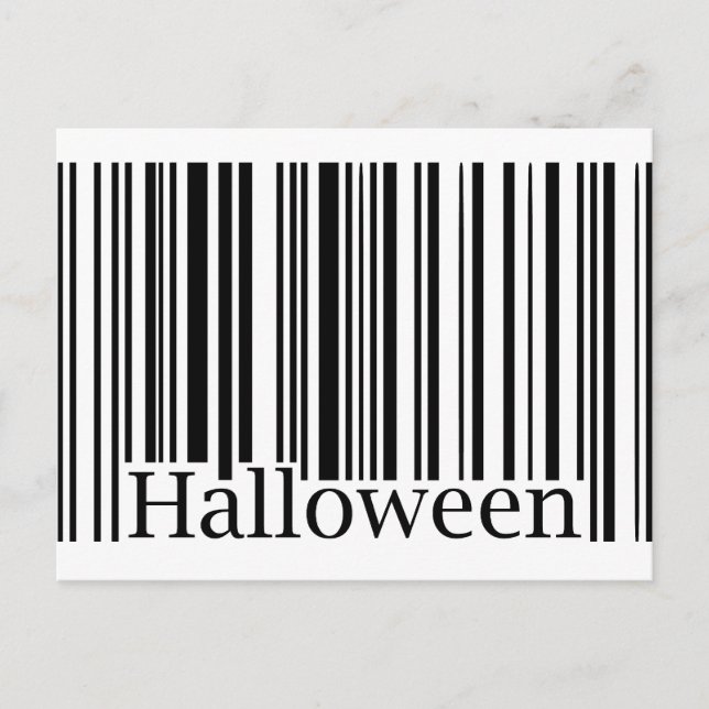 Halloween Strichcode Postkarte (Vorderseite)