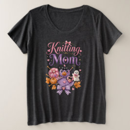 Halloween Strickende Mutter - Damen Plus Size T-Sh Große Größe T-Shirt