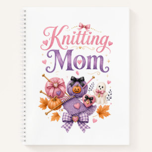 Halloween Strickende Mutter - Spiralblock Notizbuch