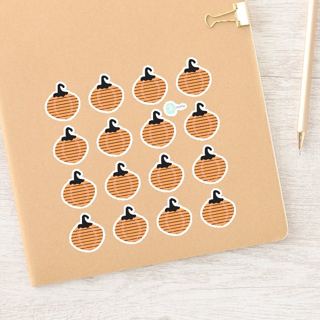Halloween Striped Pumpkin Planner Sticker (Notizbuch)