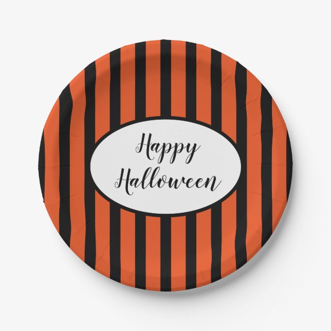 Halloween Stripes Paper-Teller Pappteller (Vorderseite)