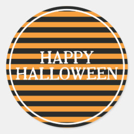 Halloween Stripes Runder Aufkleber