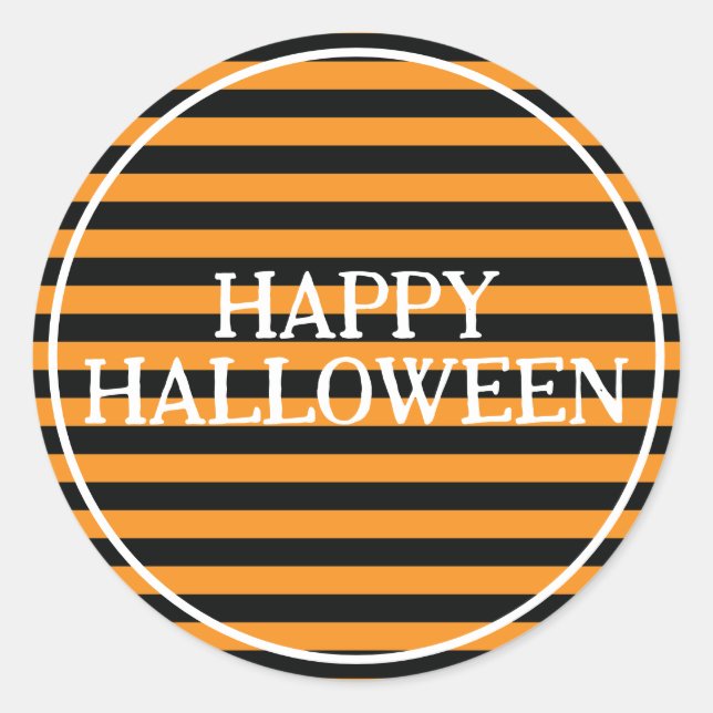 Halloween Stripes Runder Aufkleber (Vorderseite)
