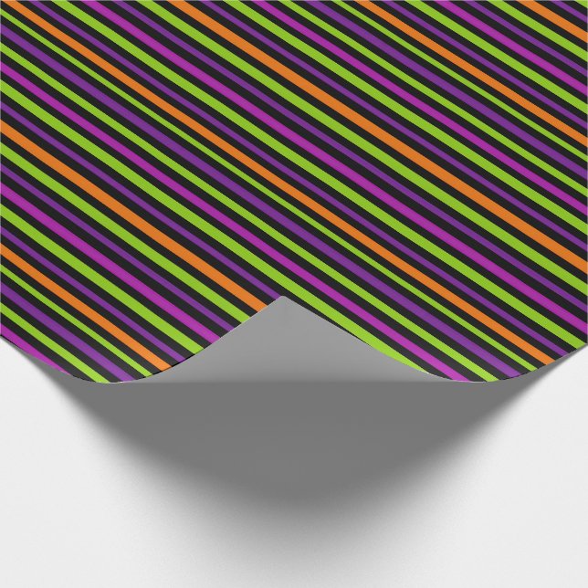 Halloween Stripes Wrapping Paper Geschenkpapier (Ecke)