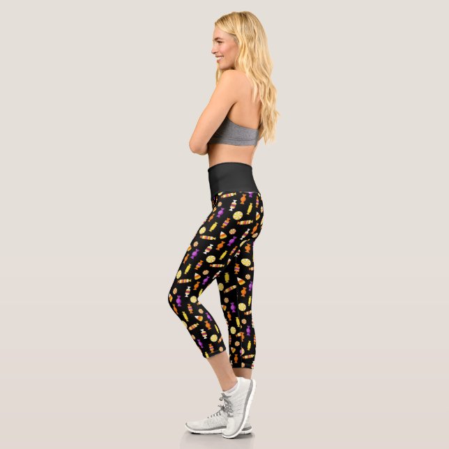 Halloween Style Candy Patter auf Black Capri Leggings (Links)